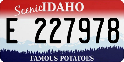 ID license plate E227978