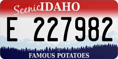 ID license plate E227982