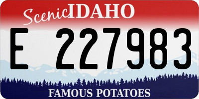 ID license plate E227983