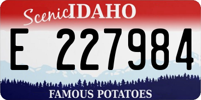 ID license plate E227984