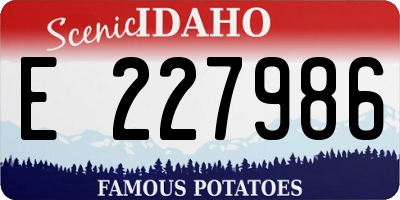 ID license plate E227986