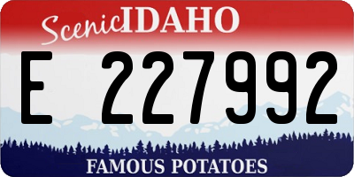 ID license plate E227992