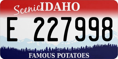ID license plate E227998