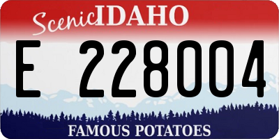 ID license plate E228004