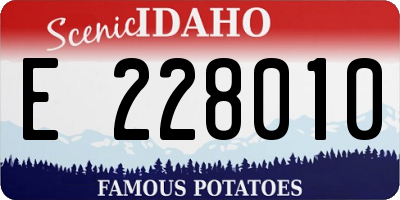 ID license plate E228010