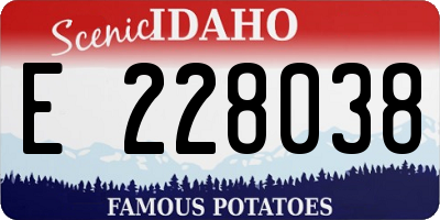 ID license plate E228038
