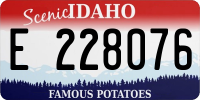 ID license plate E228076