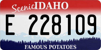 ID license plate E228109