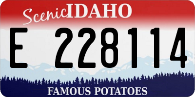 ID license plate E228114