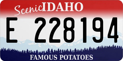 ID license plate E228194
