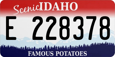 ID license plate E228378