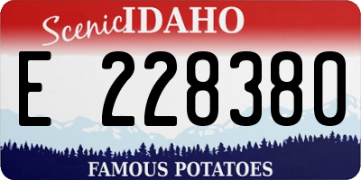 ID license plate E228380