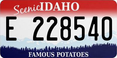 ID license plate E228540