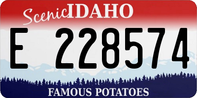 ID license plate E228574