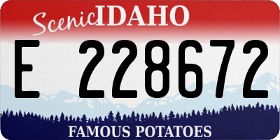 ID license plate E228672