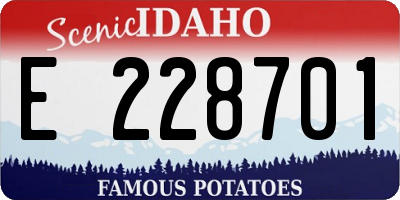 ID license plate E228701