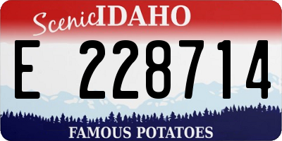 ID license plate E228714