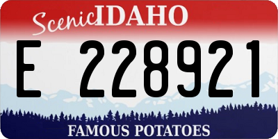 ID license plate E228921