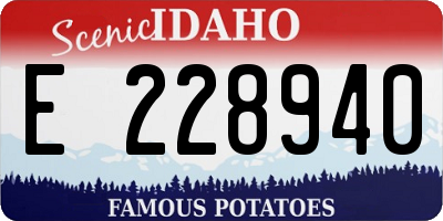 ID license plate E228940