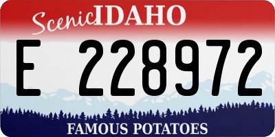 ID license plate E228972