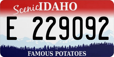 ID license plate E229092