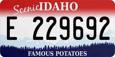 ID license plate E229692