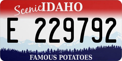 ID license plate E229792