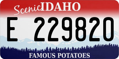 ID license plate E229820