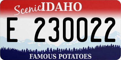 ID license plate E230022