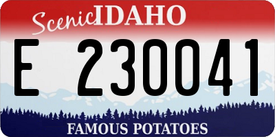 ID license plate E230041