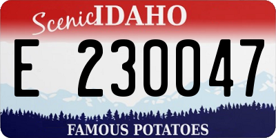 ID license plate E230047