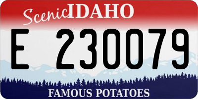 ID license plate E230079