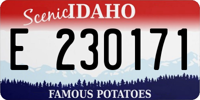 ID license plate E230171