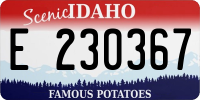 ID license plate E230367