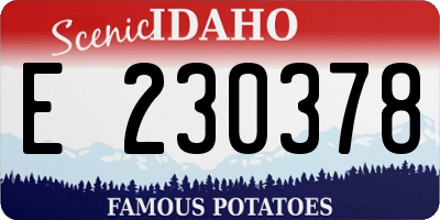 ID license plate E230378