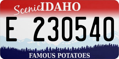 ID license plate E230540