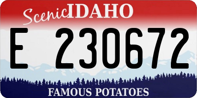 ID license plate E230672