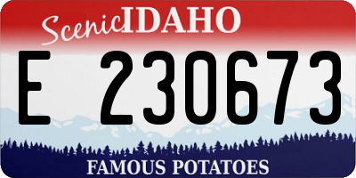 ID license plate E230673