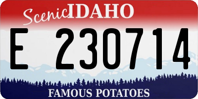 ID license plate E230714
