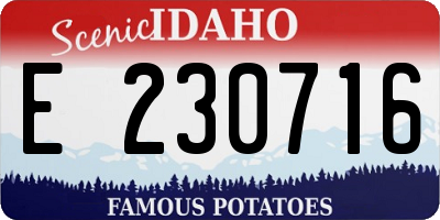 ID license plate E230716