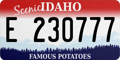ID license plate E230777