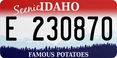 ID license plate E230870
