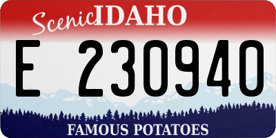 ID license plate E230940