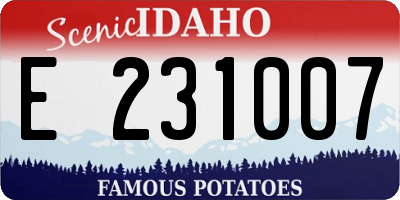 ID license plate E231007