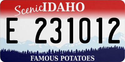 ID license plate E231012