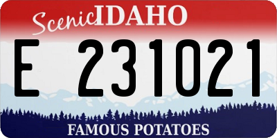 ID license plate E231021