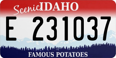 ID license plate E231037