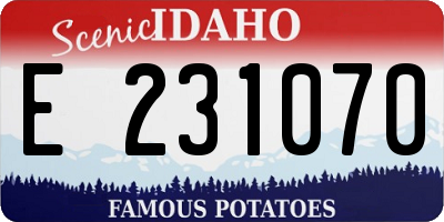 ID license plate E231070