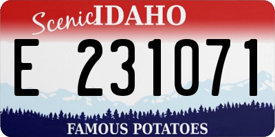 ID license plate E231071