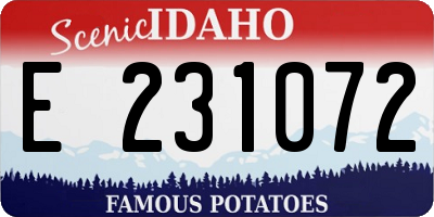 ID license plate E231072